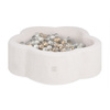 MISIOO Dry flower pool, 95x30 cm, cremefarbenes Lammfell (+ 200 Kugeln gold, perlmutt, transparent), Floral Fun Zone