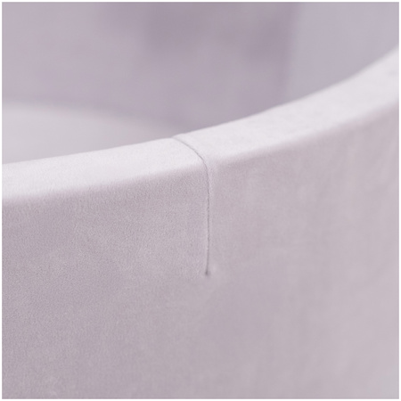 Misioo Basen z piłkami, jasnoszary, okrągły, welur, 90x30, 200 piłek: perłowy, jasnoróżowy, srebrny