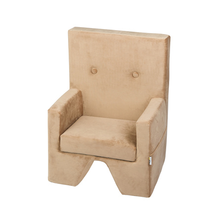 MISIOO Sitz,beige/gold - beige/goldene Knöpfe,Samt - Premium Kollektion