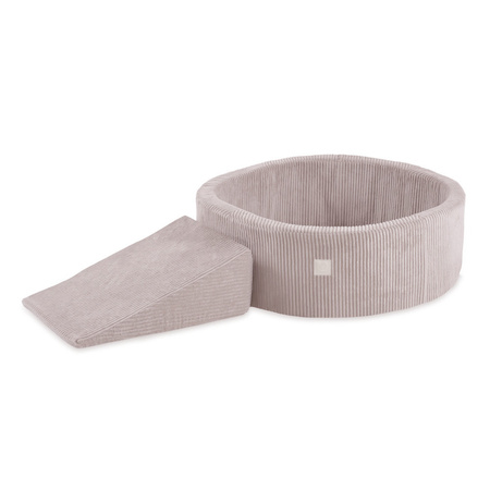 MISIOO Playground Dry Pool + Triangle (+200 Bälle: pearl, gold, pearl light pink), hellrosa, Premium Cord