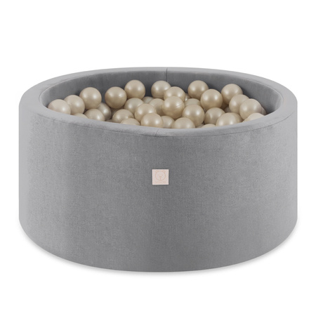 MISIOO Suchy basen, 90x30 cm, okrągły, jasnoszary, eco