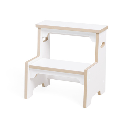 MISIOO Stołek, schodek dla dzieci, pomocnik Kitchen Helper – biały, Wooden Play