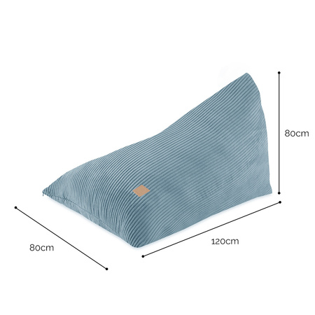 MISIOO Sack pouf, 120x80 cm, blue, premium corduroy