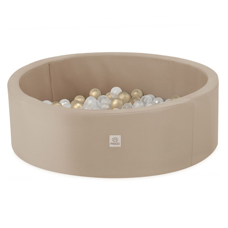 MISIOO Dry Pool, rund, 90x30 cm, beige, Outdoor, wasserdicht
