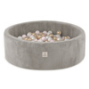 Misioo Bällebad, beige, rund, Kord, 90x30, 200 Bälle: Perle, hellrosa, gold