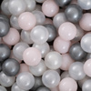 Misioo Bällebad, rosa, rund, Samt, 90x30, 200 Bälle: Perle hellrosa, silber, perle