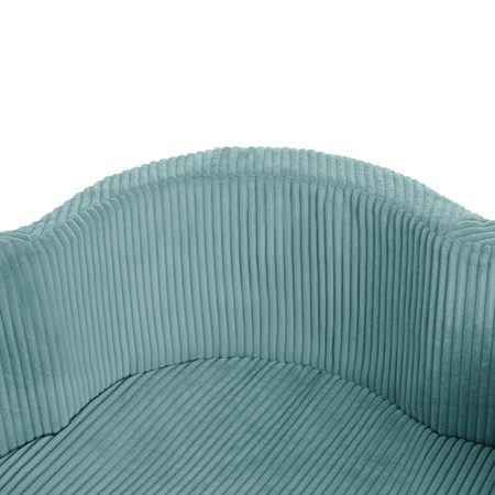 MISIOO Bällebad mit Matte, 95x30, blau, Premium Cord, Floral Fun Zone, 200 Bälle: pearl, pearl mint, silver