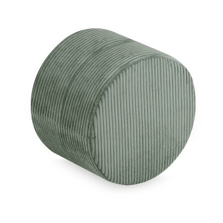 MISIOO Pouf rond 40x30 cm, vert, velours côtelé de qualité supérieure