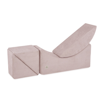 Kinder Chaiselongue Faltbare Schaumstoff Spielplatz Rosa Cord 145x35x45cm