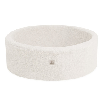 MISIOO Bällebad, rund, 90x30 cm, cremefarbenes Lammfell
