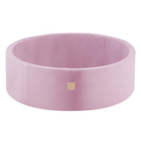 Misioo Bällebad, rosa, rund, Samt, 90x30, 200 Bälle: Perle hellrosa, silber, perle