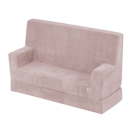 MISIOO Sofa z podłokietnikami Foldie , jasny róż, sztruks premium