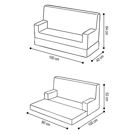 MISIOO Sofa z podłokietnikami Foldie, kremowy baranek