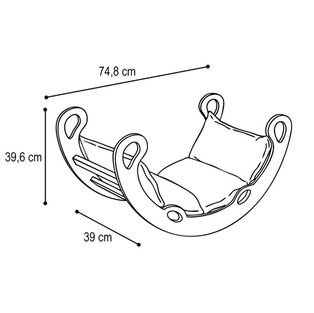 MISIOO Bujak dla dzieci Mini Rocker XS 2w1 + poduszka Jasny Beżowy, biały, Wooden Play