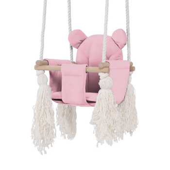 Misioo Teddybär-Schaukel, rosa, Samt