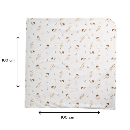 LAMA LOVE Otulacz do fotelika, 100x100, Wróbelki