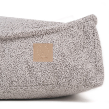 MISIOO Sitzsack, 60x60 cm, Bodenkissen, graues Lammfell