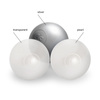 MISIOO Dry pool balls, 6 cm, set of 200 pcs: pearl, transparent, silver