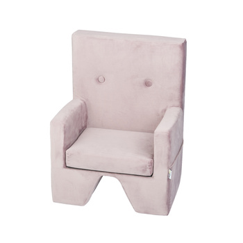 MISIOO Fotelik,lila - lila guziki ,velvet - kolekcja premium