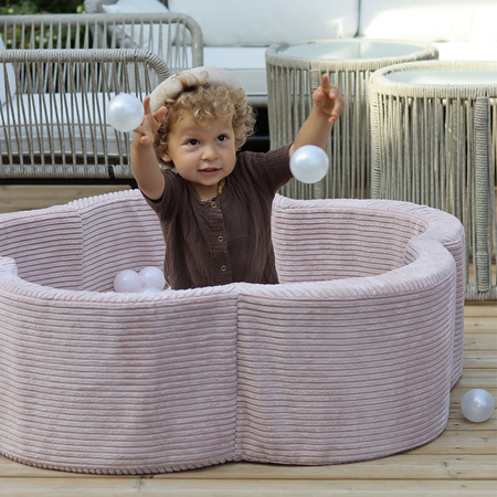 MISIOO Suchy basen kwiatek, 95x30, niebieski, sztruks premium, Floral Fun Zone