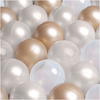 MISIOO Trockenbecken, 90x30 cm, rund, beige, Puffy Lamell (+200 Perlenkugeln, transparent, gold)