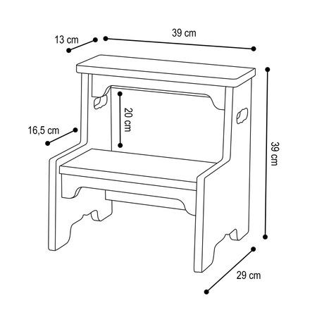 MISIOO Hocker, Kindertritthocker, Küchenhelfer - weiß, Holzspiel