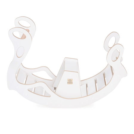 MISIOO Babywippe mit Sitzbank, weiß, Wooden Play