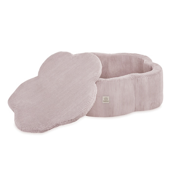 MISIOO Bällebad mit Matte, 95x30, hellrosa, Premium-Cord, Floral Fun Zone