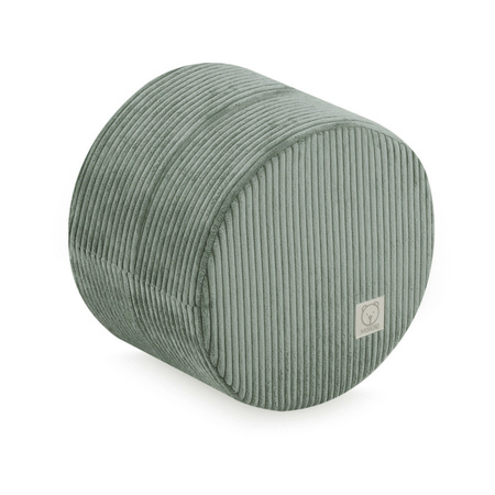 MISIOO Pouf rond 40x30 cm, vert, velours côtelé de qualité supérieure