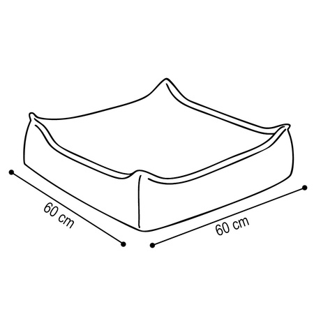 MISIOO Sitzsack, 60x60 cm, Bodenkissen, cremefarbenes Lammfell