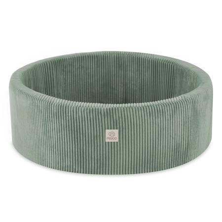 Misioo Ballpool, grün, rund, Premium Cord, 90x30, 200 Bälle: pearl, pearl mint, gold