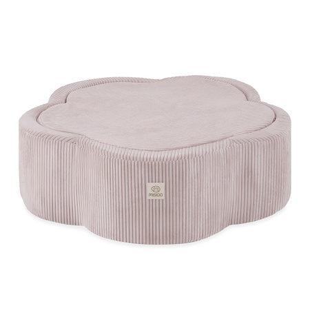 MISIOO Suchy basen kwiatek z matą , 95x30,  jasny róż, sztruks premium, Floral Fun Zone