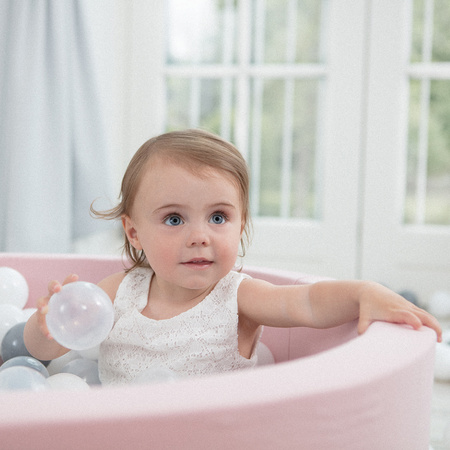 MISIOO Piscine sèche, 90x40 cm, ronde, rose, coton, smart