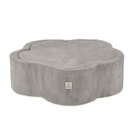 MISIOO Bällebad mit Matte, 95x30, beige, Premium Cord, Floral Fun Zone, 200 Kugeln: perl, gold, transparent