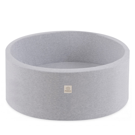 Misioo Bällebad, hellgrau, rund, Baumwolle smart, 90x40, 300 Bälle: pearl, hellblau, silber