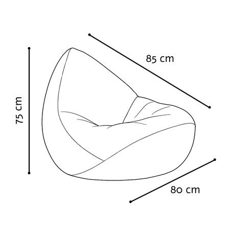 MISIOO Sako Taschenstuhl, grau, Premium Cord, Größe S (85x80x75)