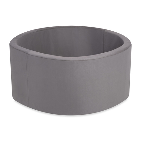 MISIOO Suchy basen, 90x40 cm, okrągły, szary, velvet
