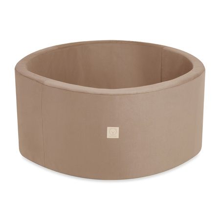 MISIOO Suchy basen, 90x40 cm, okrągły, złoty (beżowy), velvet