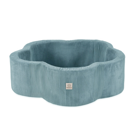 MISIOO Bällebad, 95x30, blau, Premium-Cord, Floral Fun Zone