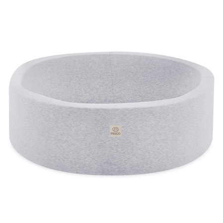 MISIOO Spielplatz Bällebad 90x30 + Stufe (+200 Bälle:perl, silber, hellblau), hellgrau, smart