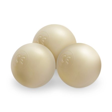 MISIOO Bällebad, beige, rund, Samt, 90x30, 200 Bälle: perlmutt, gold, transparent