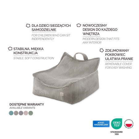 MISIOO Puffy Square Fotel, 77x67x50, niebieski, sztruks premium