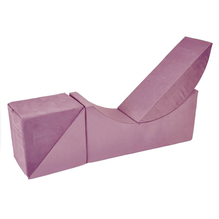 Misioo Chaiselongue, fliederfarben, Samt