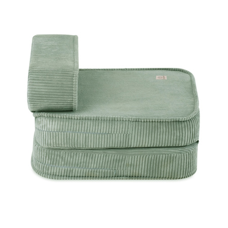 MISIOO Kinderklappsessel, 150x60x25 cm, grüner Premium-Cord