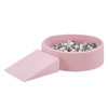 MISIOO Playground Dry pool 90x30 + triangle (+200 balls: pearl, silver, light pink), pink, smart