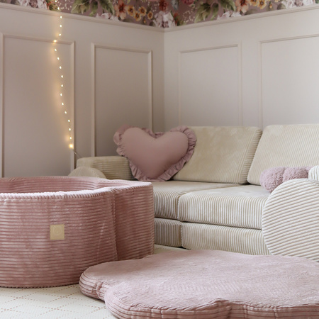 MISIOO Bällebad Blumenbecken mit Matte, 95x30, rosa, Premium-Cord, Floral Fun Zone