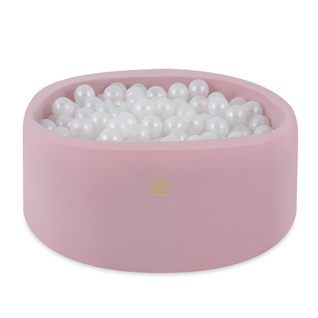 MISIOO Piscine sèche, 90x40 cm, ronde, rose, coton, smart