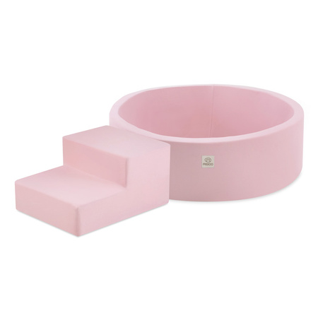 MISIOO Spielplatz Bällebad 90x30 + Stufe (+200 Bälle: pearl, silver, light pink pearl), rosa, smart
