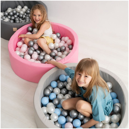 MISIOO Dry pool balls, 6 cm, set of 200 pcs: pearl, silver, pearl light pink