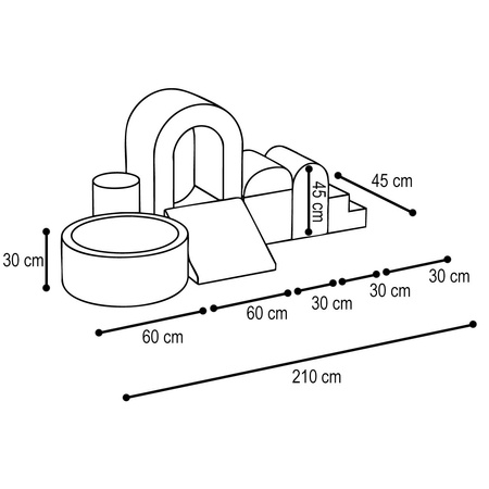 Misioo Spielplatz Schloss mit Pool + 150 Bälle, gold (beige), Samt